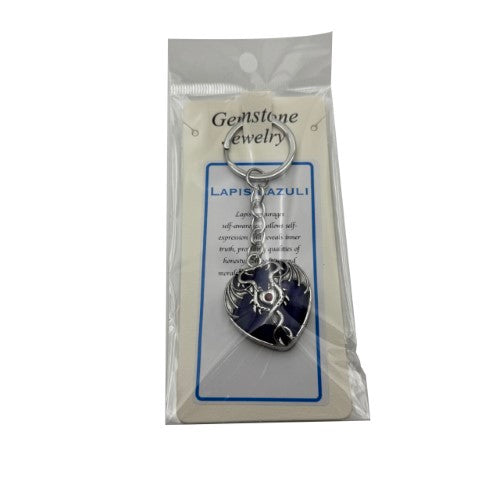 Keyring  - Mystical Dragon  Heart Lapis (Set of 6)