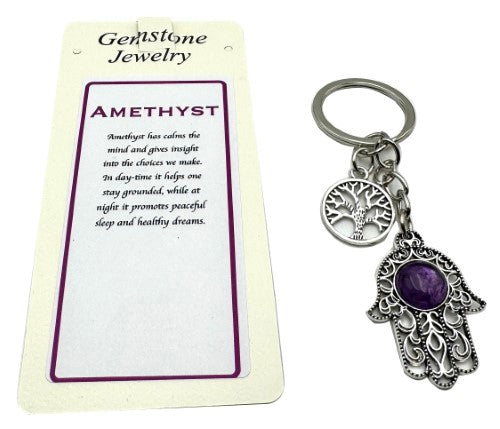 Keyring - Hamsa Amethyst (Set of 6)