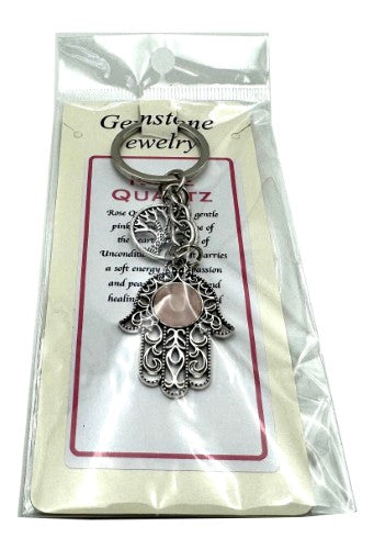 Keyring - Hamsa  Rose Quartz (Set of 6)
