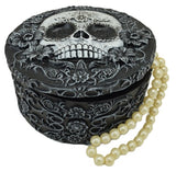Trinket Box - Skulls n Flowers (11.5 x 11.5 x 6.8cm)