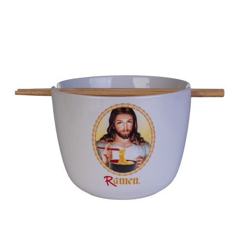 Ramen Ceramic Noodle Bowl with Bamboo Chopsticks - Jesus