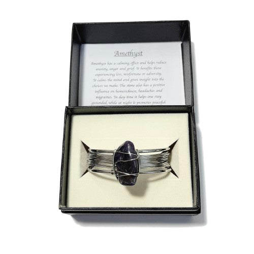 Cuff Bracelet - Tumblestone Amethyst