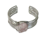Cuff Bracelet - Tumblestone Rose Quartz