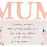 Standing Plaque - The Cottage Garden Floral Word Mum (10.5cm)