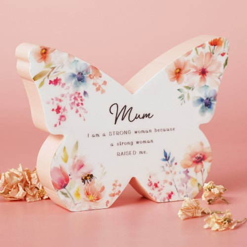 Standing Plaque - The Cottage Garden Floral Mantel Butterfly  Mum (14cm)