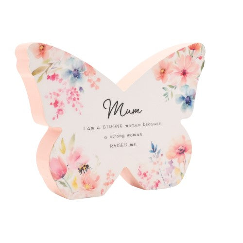Standing Plaque - The Cottage Garden Floral Mantel Butterfly  Mum (14cm)