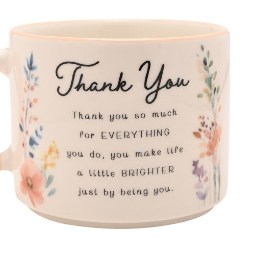 Mug - The Cottage Garden Peach Thank You (Set of 2)