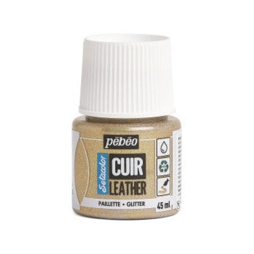 Pebeo Setacolor Leather Paints 45ml GLITTER GOLD