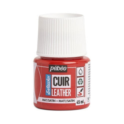 Pebeo Setacolor Leather Paints 45ml INTENSE RED
