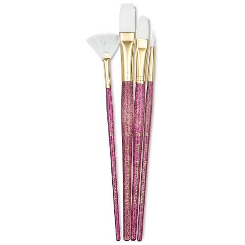 Princeton Real Value Synthetic White Taklon 9182 Brushes Set Of 4