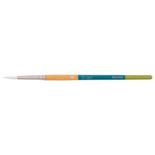 Princeton Snap! 9850 Short Handle White Taklon Round Brushes WHITE ROUND 6