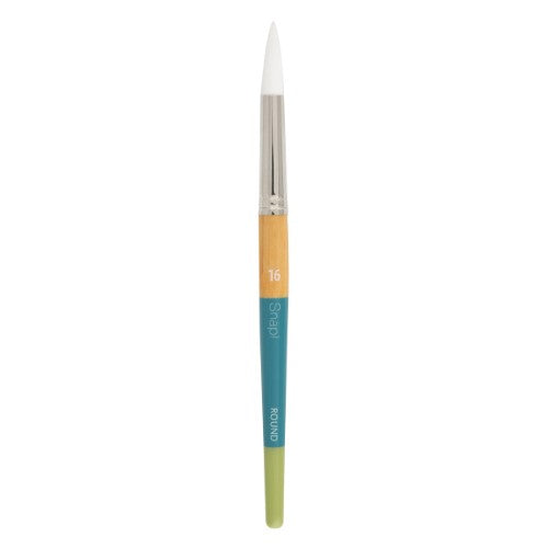 Princeton Snap! 9850 Short Handle White Taklon Round Brushes WHITE ROUND 16