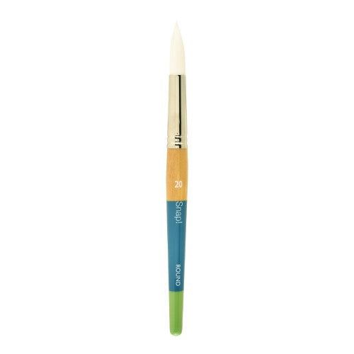 Princeton Snap! 9850 Short Handle White Taklon Round Brushes WHITE ROUND 20