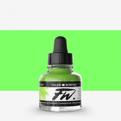 Daler Rowney FW Acrylic Inks 29.5ml FLUORESCENT GREEN 349