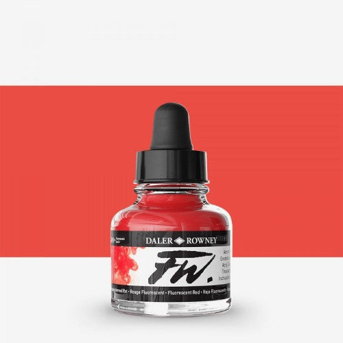 Daler Rowney FW Acrylic Inks 29.5ml FLUORESCENT RED 544