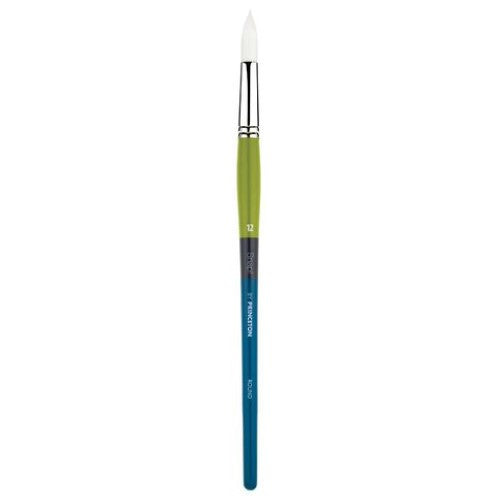 9800 Long Handle White Synthetic Taklon Round Brushes WHITE ROUND 12