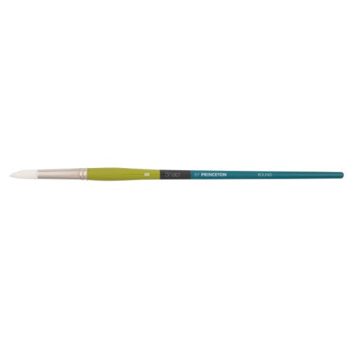 9800 Long Handle White Synthetic Taklon Round Brushes WHITE ROUND 8