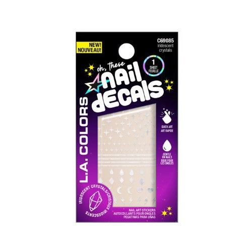 Nail Sticker Decal - LA Colors Black (Iridescent Crystals)