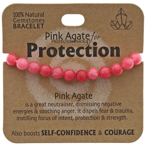 Protection Bracelet Pink Agate - Set of 2