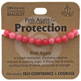 Protection Bracelet Pink Agate - Set of 2