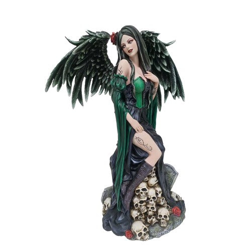 Gothic Angel On Skulls