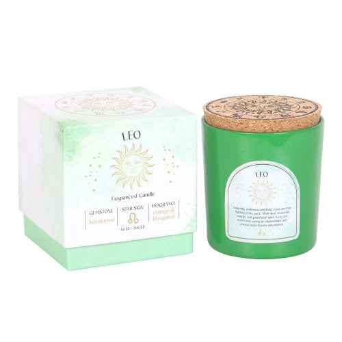 Leo Orange & Bergamot Gemstone Glass Candle