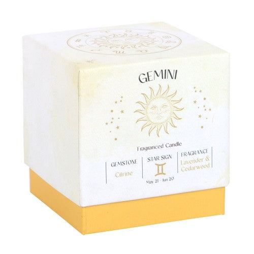 Gemini Lavender & Cedarwood Gemstone Glass Candle