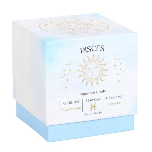 Pisces Gardenia Gemstone Glass Candle