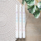 Set of 3 White Chakra Dinner Candles