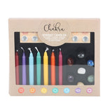 Chakra Energy Candles, Crystals and Candle Holder Gift Set