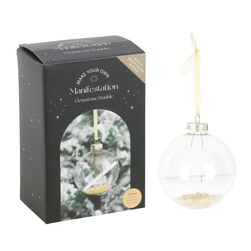Citrine Manifestation Glass Christmas Bauble Kit