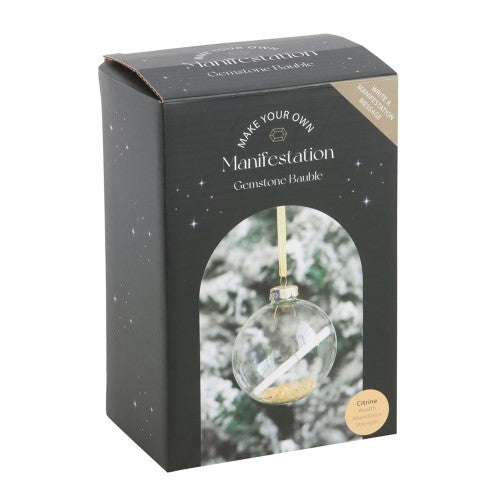 Citrine Manifestation Glass Christmas Bauble Kit