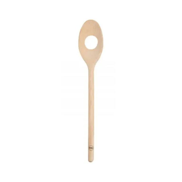 Beech wood stirring spoon, 300mm, eco-friendly, FSC certified, features hanging hole, ideal for cooking and baking tasks.