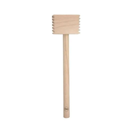 T&G Square Meat Hammer made of FSC Certified Beech wood; 305mm long, ideal for tenderizing meats sustainably.