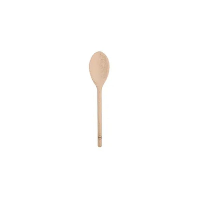 Eco-friendly 250mm beech wood spoons, perfect for cooking and baking, durable and sustainably sourced, set of 6.