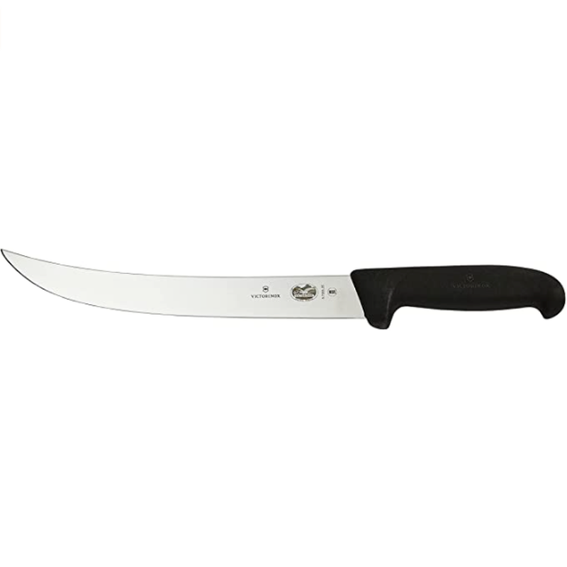 Victorinox 25cm Breaking Knife with curved narrow blade and ergonomic Fibrox handle for precision cutting and comfort.