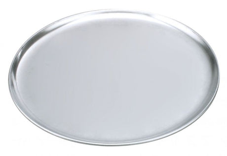 Lightweight 12-inch aluminium pizza plate for even baking and easy release, perfect for home chefs and professionals.