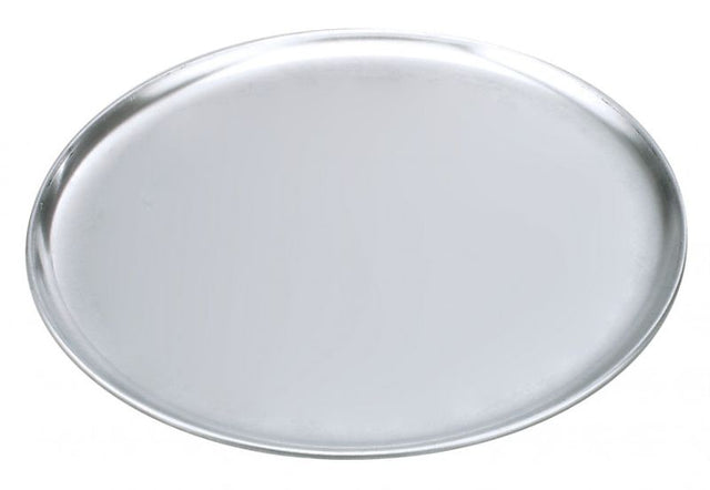 Lightweight 12-inch aluminium pizza plate for even baking and easy release, perfect for home chefs and professionals.