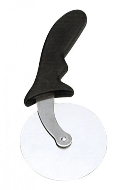 Stainless steel Chef Inox pizza cutter with a 100mm blade for precise, effortless slicing of all pizza types.