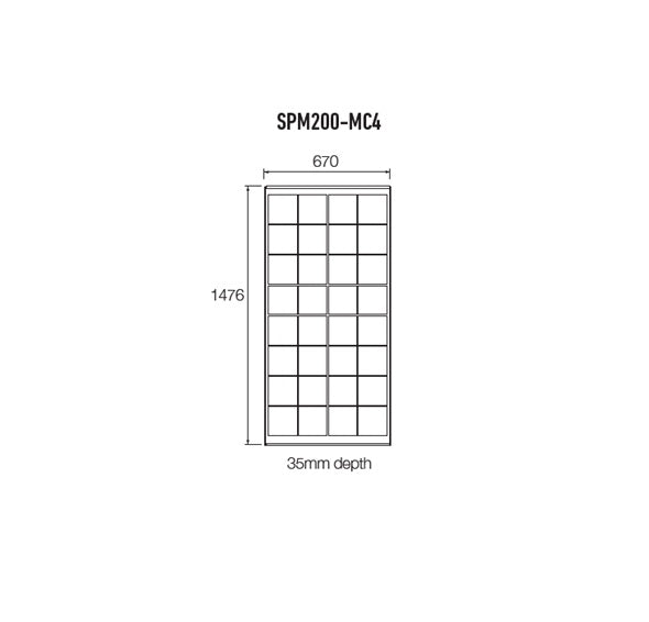 12V 200W MONO SOLAR PANEL-MC4