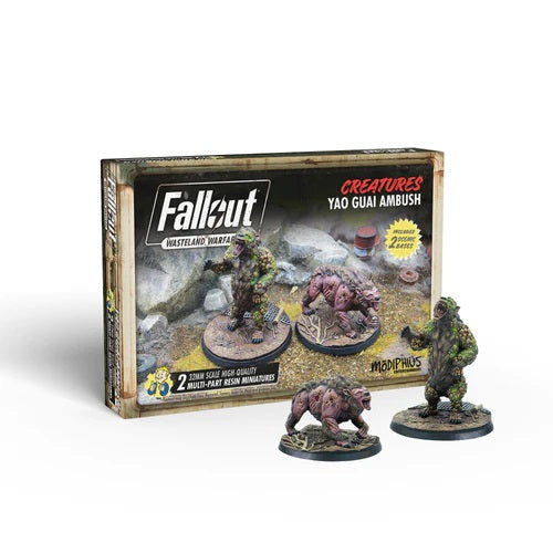 Fallout Wasteland Warfare - Creatures - Yao Guai Ambush - Miniature Figure