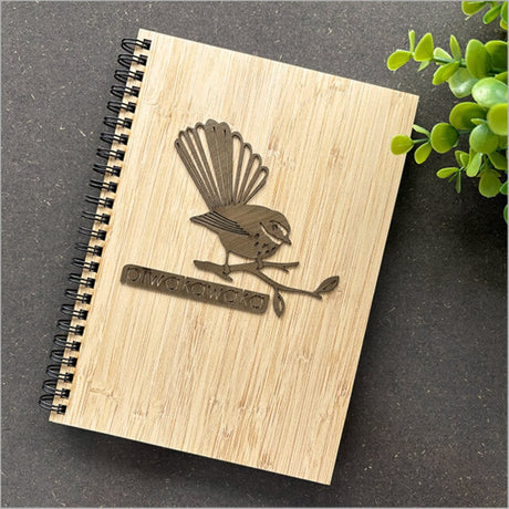 Eco-friendly Bamboo Journal featuring a Riverwood Rimu design, ideal for sketching, journaling, and note-taking.