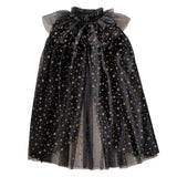 Witch Cape - Fancy Dress Black & Gold Star
