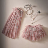 Fairy Princess Cape - Fancy Dress Pink & Silver Sparkle