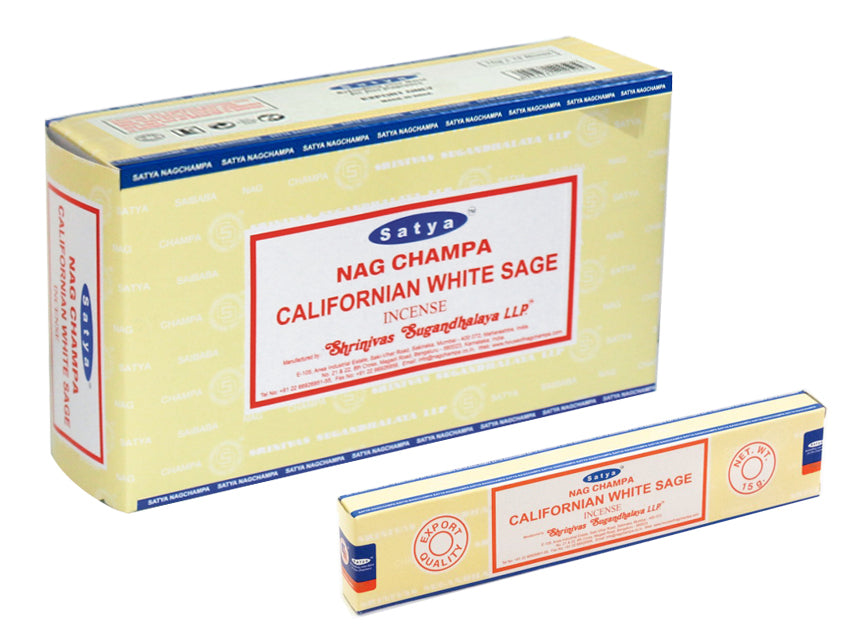 Incense - Satya Californian White Sage 15gms (12 Packs)