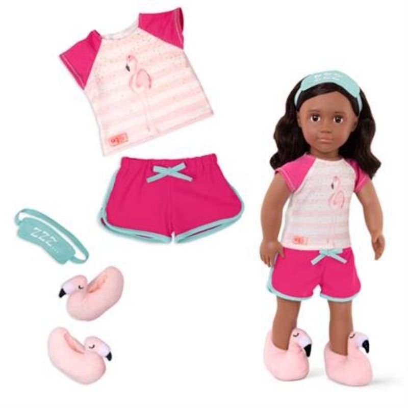 Our Generation Regular Outfit - Pajama Outfit w/Sleeping Mask & Flamingo Slippers