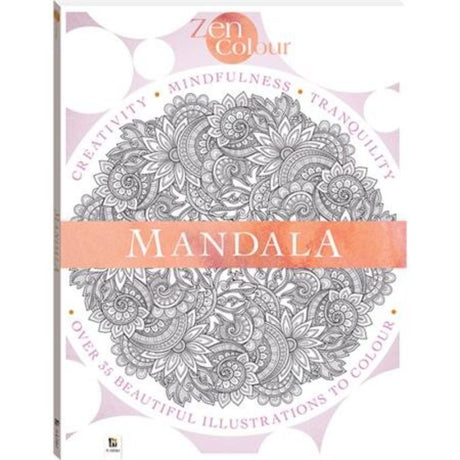 Adult colouring book featuring intricate mandala patterns for mindfulness and relaxation, promoting creativity and focus.