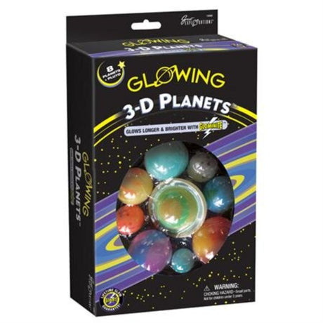 Set of 9 glowing planets for creating a captivating solar system display, perfect for imagination and learning about astronomy.