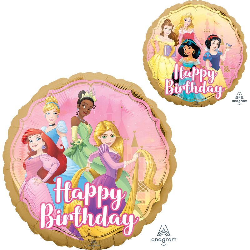 Disney Once Upon A Time Happy Birthday foil balloon (45cm) featuring beloved characters, perfect for magical celebrations.