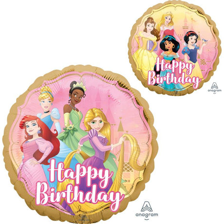 Disney Once Upon A Time Happy Birthday foil balloon (45cm) featuring beloved characters, perfect for magical celebrations.